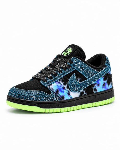 Nike Retro High-Top Style Sneakers -Black, Blue & Purple